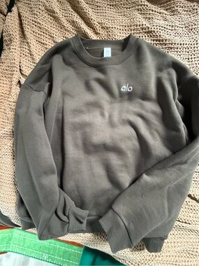 Alo Accolade Crewneck Sweatshirt in Espresso